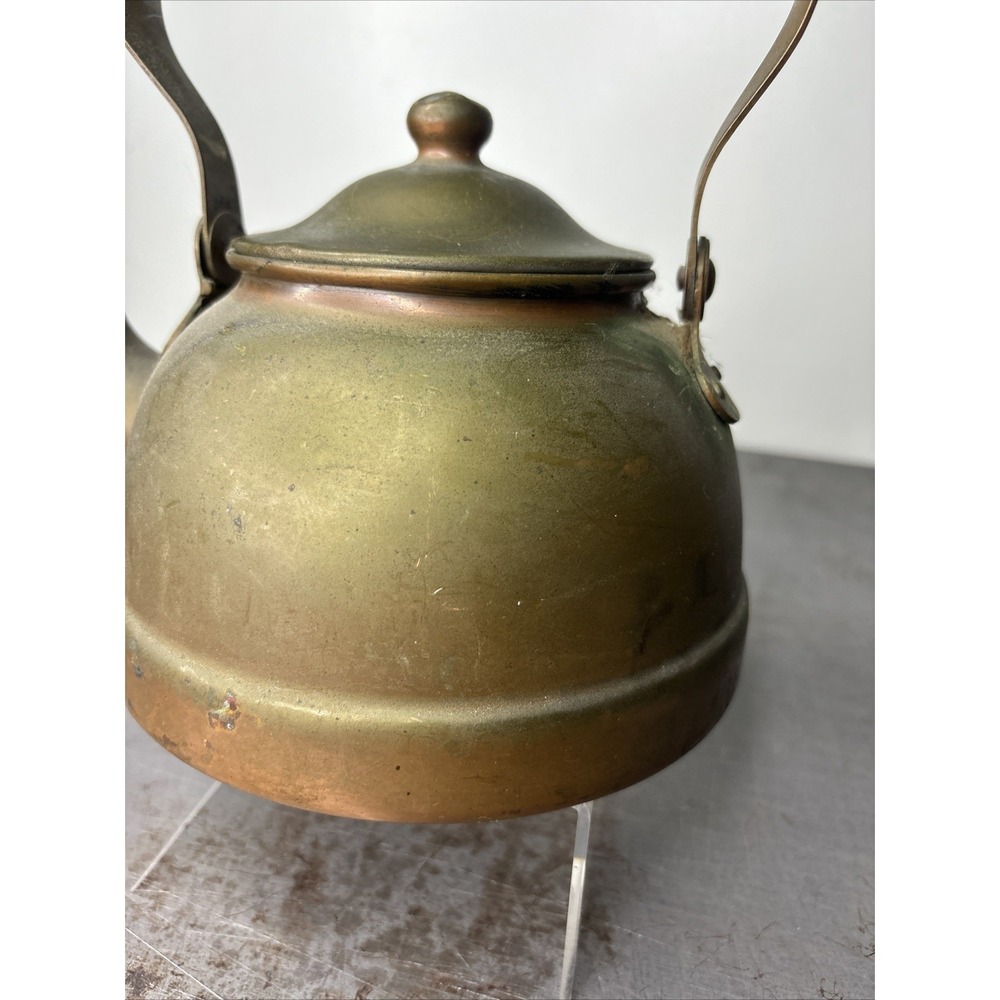 VTG Heritage Tagus Copper Brass Tea Pot Kettle R-51 Wood Handle Portugal Patina - Picture 6 of 12